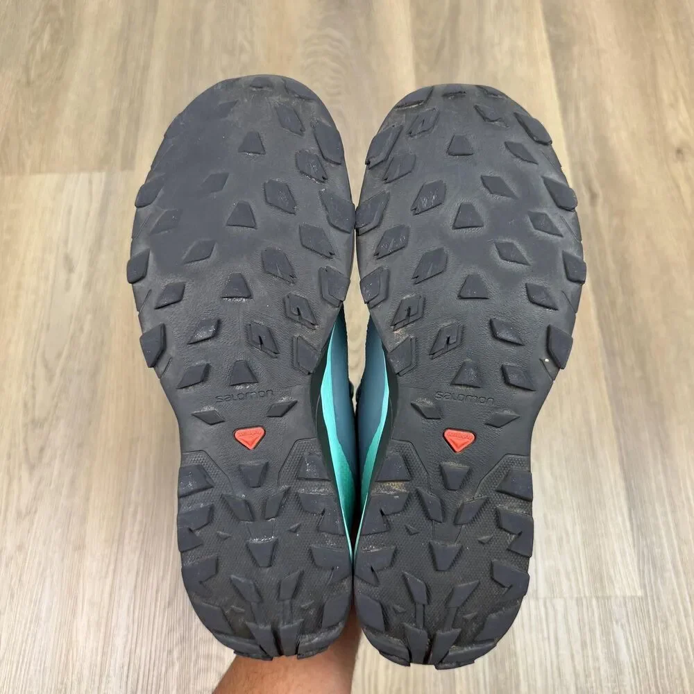 Salomon Shoes Womens Size 10 Blue Teal Trail Running Contagrip 407469 Sneakers